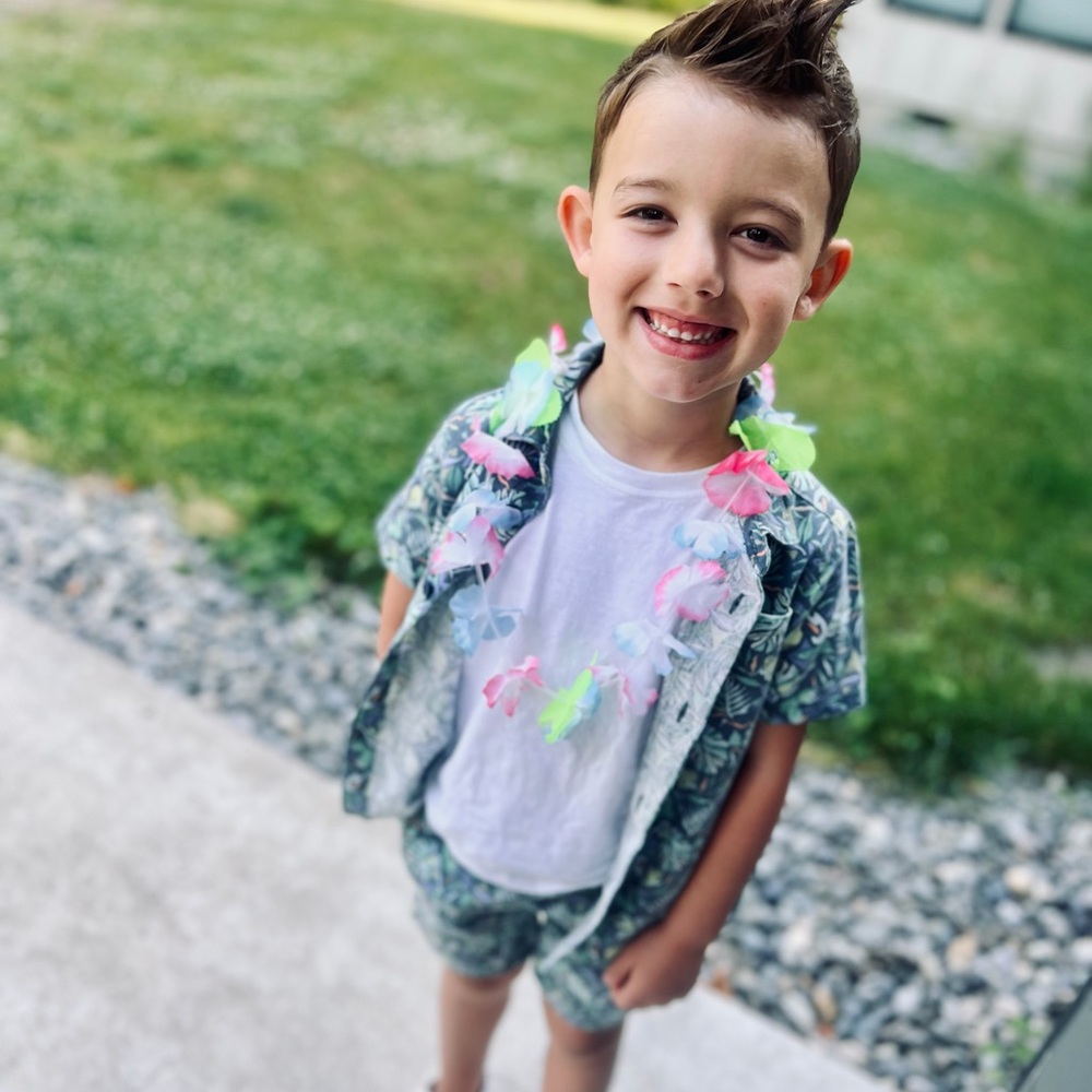 Eddie BauerTropical Leaf Print Kids vacation Set